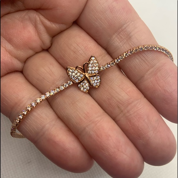 DIAMOND BUTTERFLY ADJUSTABLE BRACELET - Picture 2 of 8